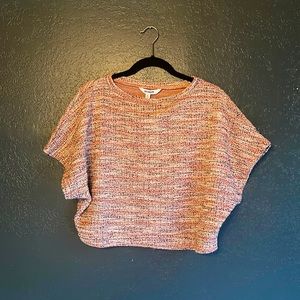 Multicolor woven batwing crop